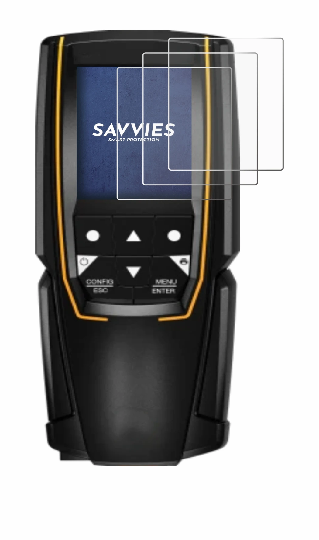 Immagine del dispositivo Testo 310 (2a Gen.) con un'ampia varietà di protezioni per lo schermo.