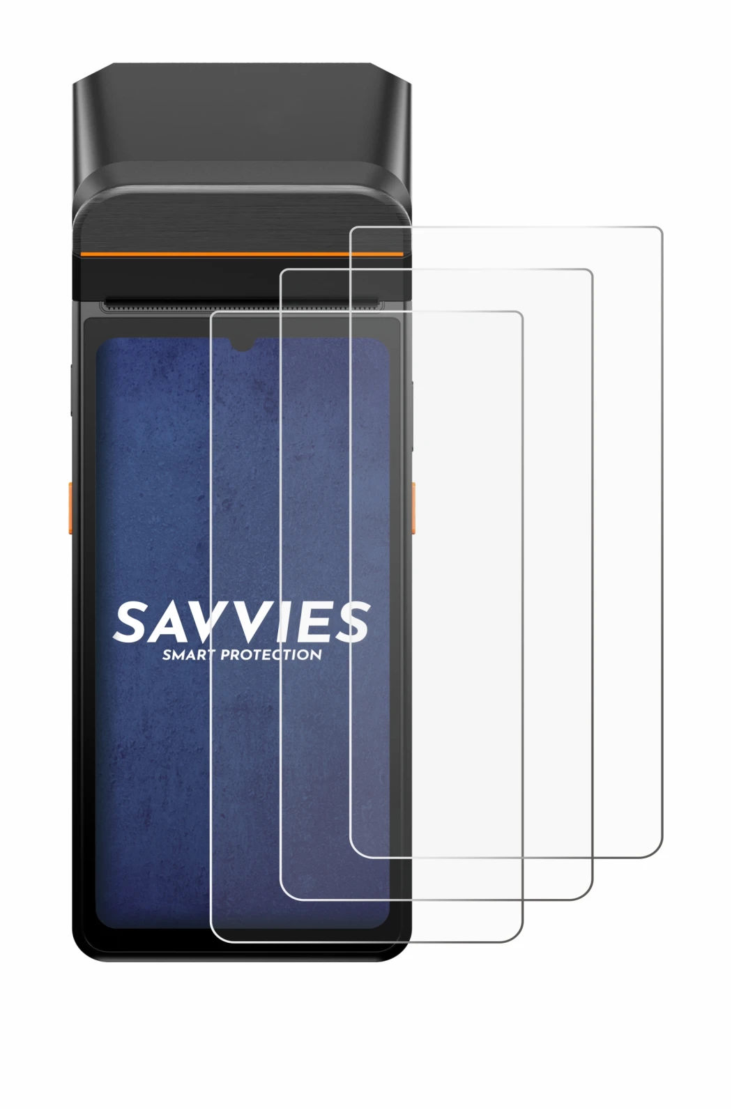 Immagine del dispositivo Sunmi V3 A13 con un'ampia varietà di protezioni per lo schermo.