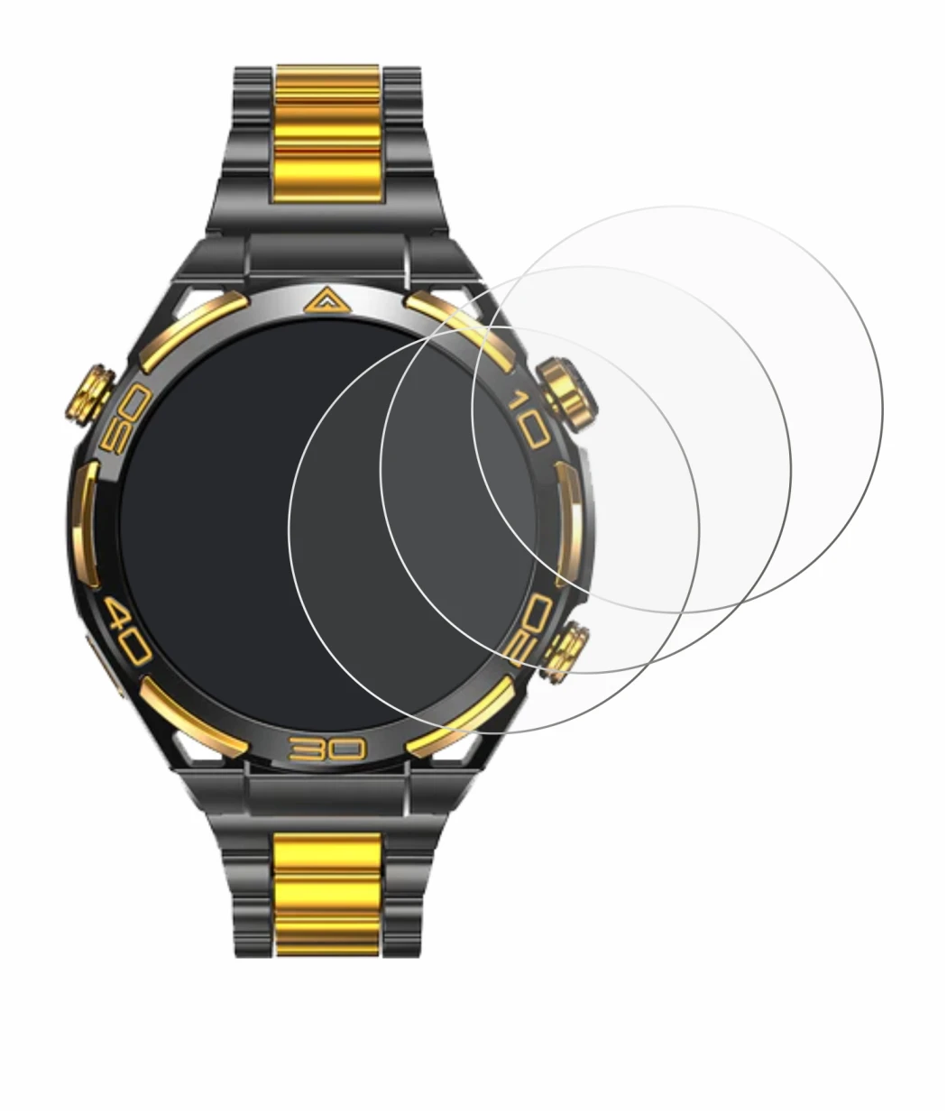 Immagine del dispositivo Blackview W90 Pro con un'ampia varietà di protezioni per lo schermo.