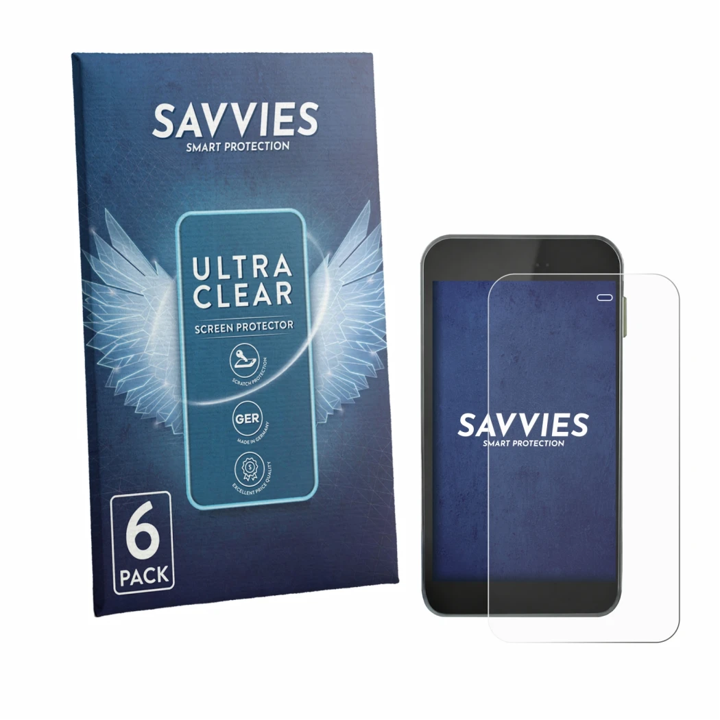 Parte frontale di una confezione del prodotto con il logo del marchio Savvies. Accanto è raffigurato il dispositivo Equil S Pa