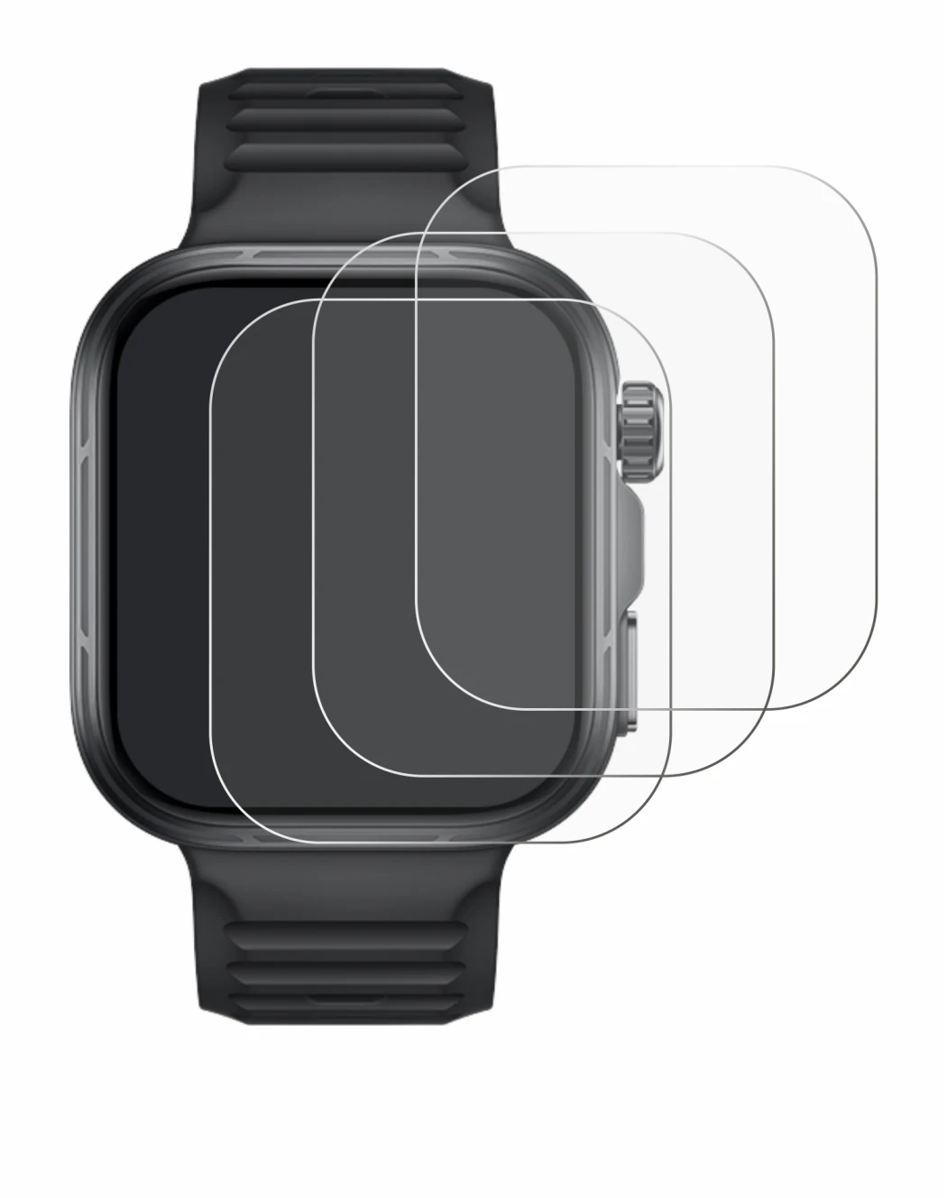 Immagine del dispositivo Huawei Watch Fit 5 Pro con un'ampia varietà di protezioni per lo schermo.