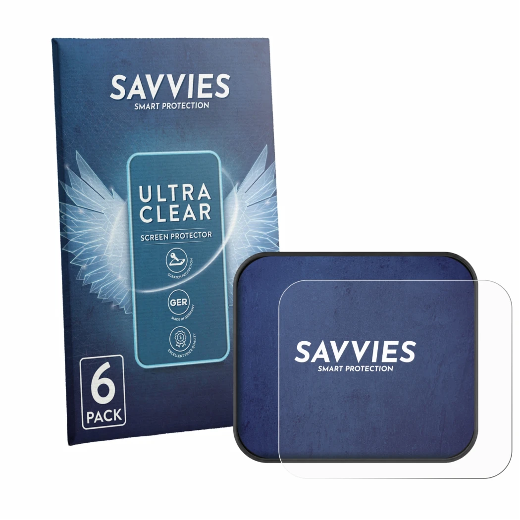 Parte frontale di una confezione del prodotto con il logo del marchio Savvies. Accanto è raffigurato il dispositivo Saphe T co