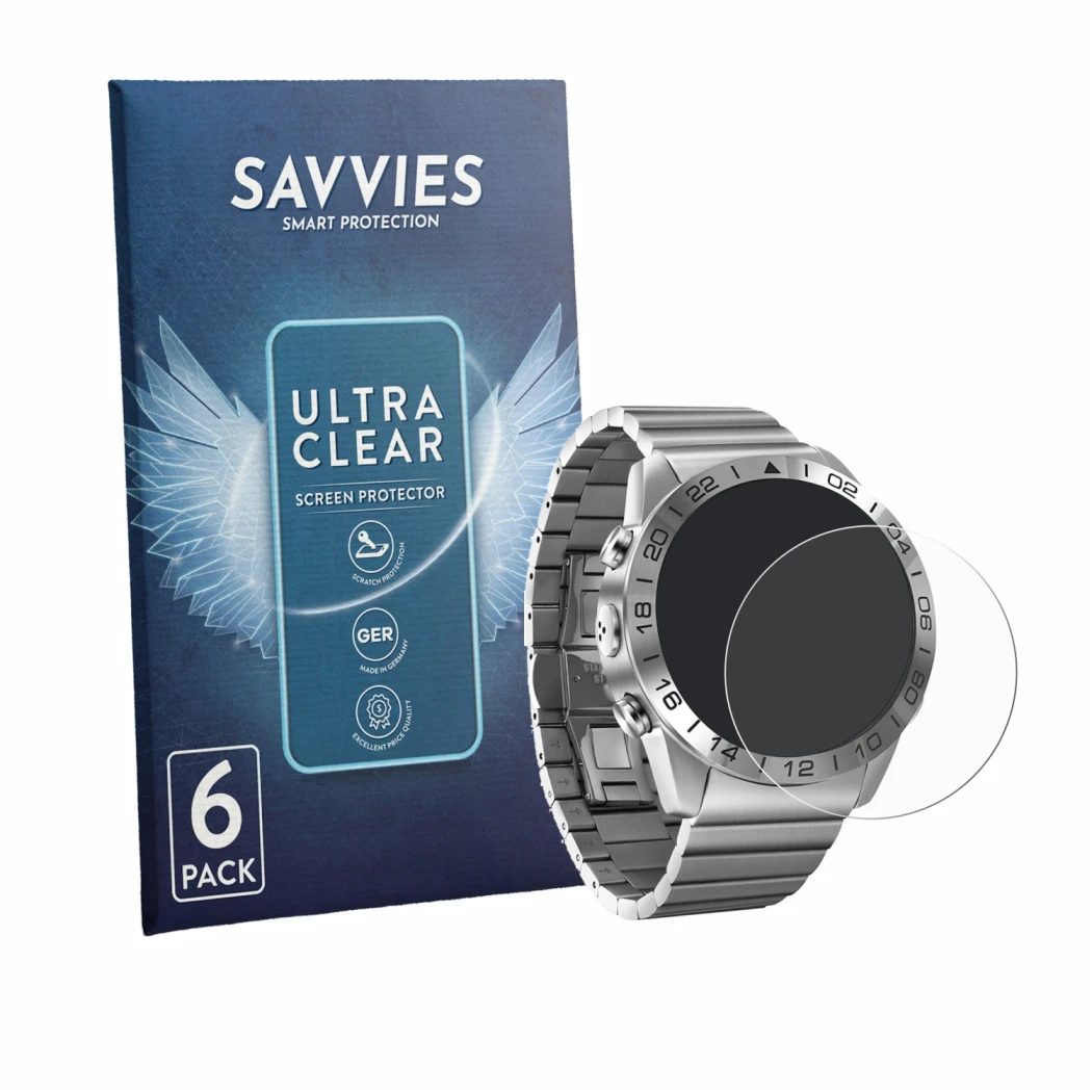 Parte frontale di una confezione del prodotto con il logo del marchio Savvies. Accanto è raffigurato il dispositivo North Edge