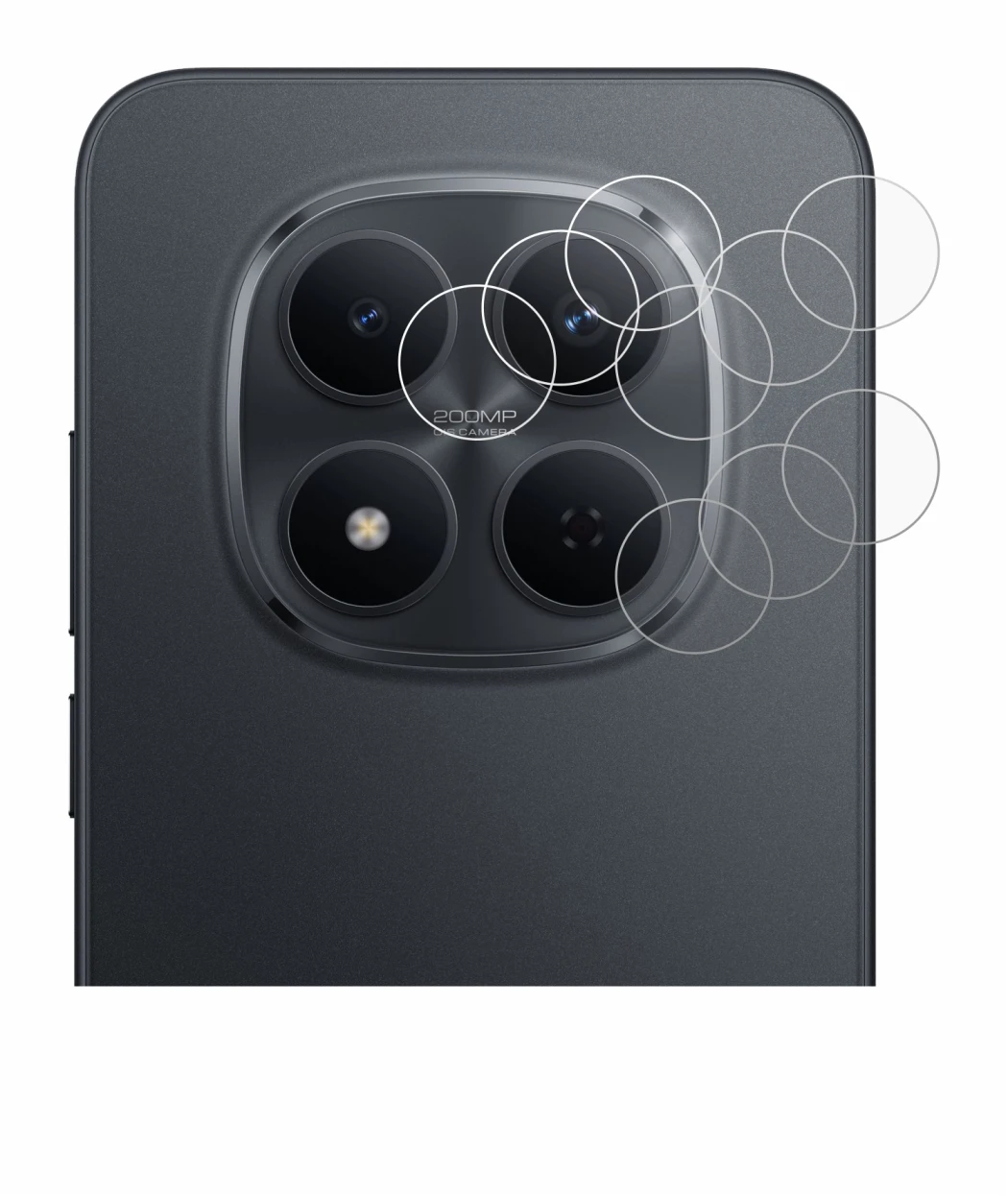 Immagine del dispositivo Xiaomi Redmi Note 15 Pro 5G (SOLO Camera) con un'ampia varietà di protezioni per lo schermo.