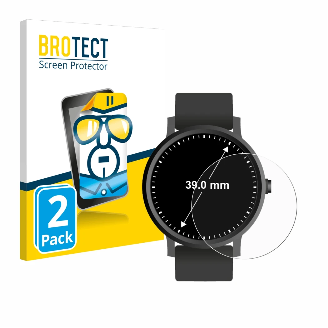 Parte frontale di una confezione del prodotto con il logo del marchio BROTECT. Accanto è raffigurato il dispositivo Orologi (C