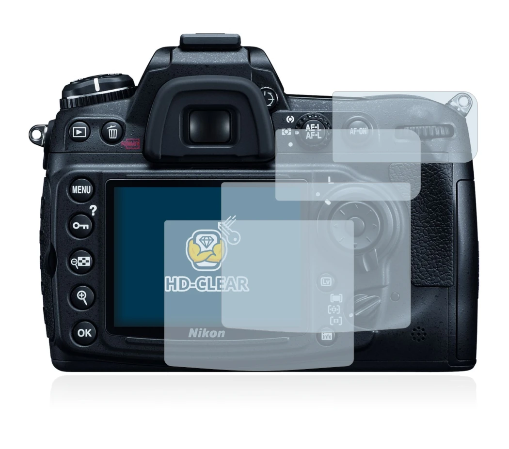 Immagine del dispositivo Nikon D300 con un'ampia varietà di protezioni per lo schermo.