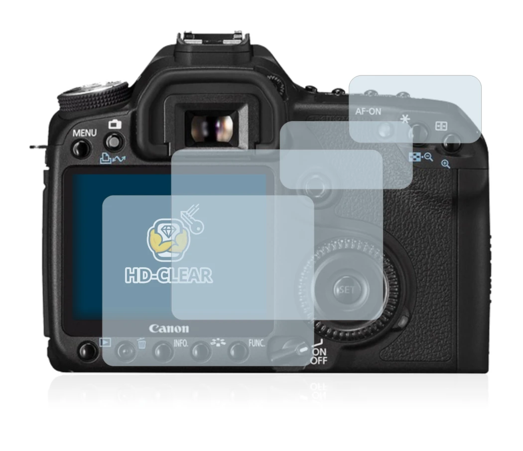 Immagine del dispositivo Canon EOS 50D con un'ampia varietà di protezioni per lo schermo.