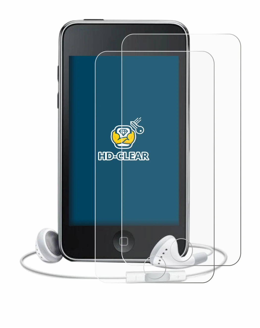 Immagine del dispositivo Apple iPod Touch (3a Gen.) con un'ampia varietà di protezioni per lo schermo.