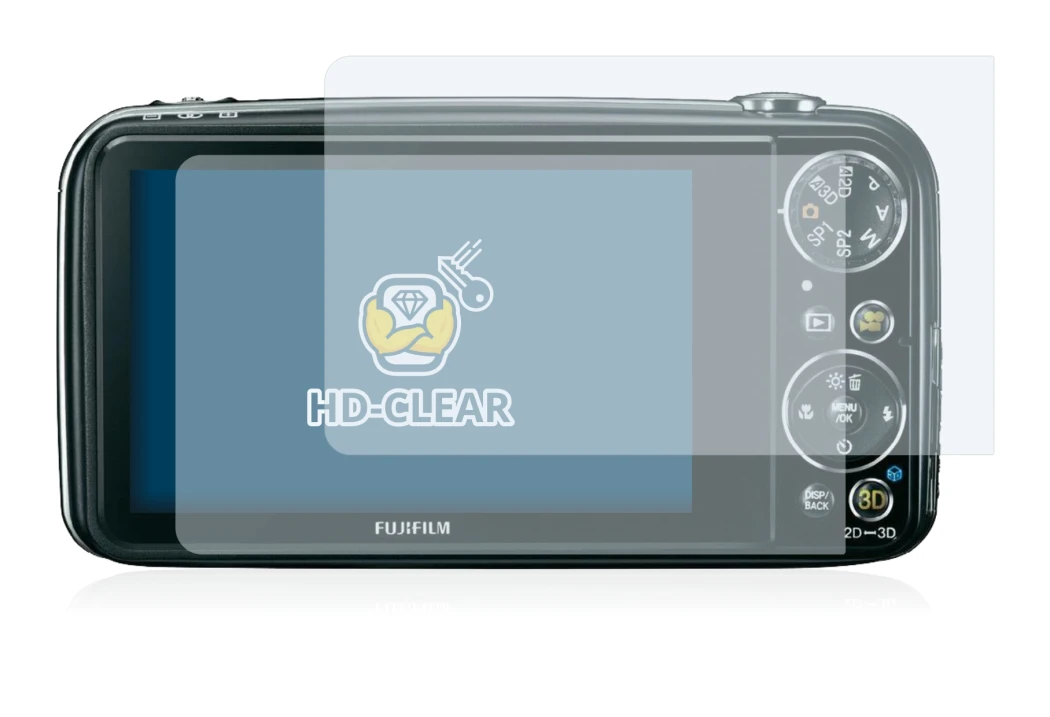 Immagine del dispositivo Fujifilm FinePix Real 3D W3 con un'ampia varietà di protezioni per lo schermo.
