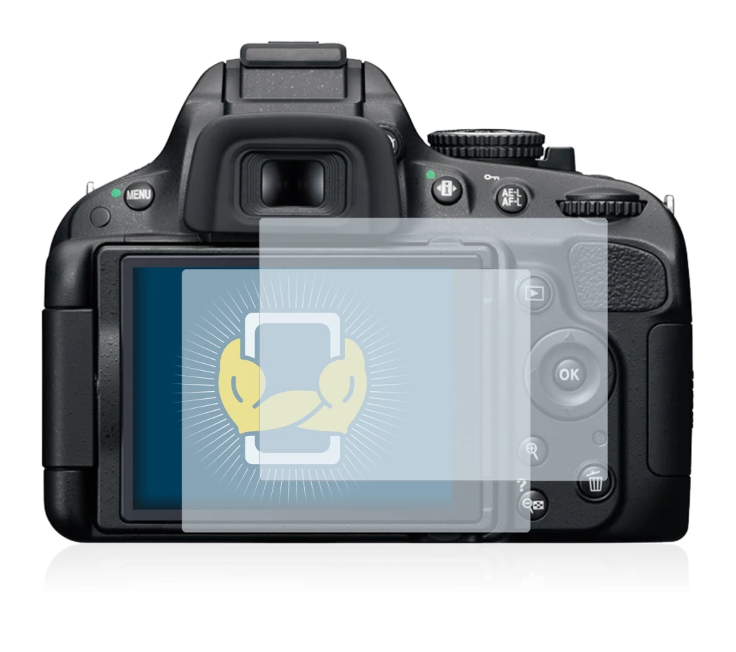 Immagine del dispositivo Nikon D5100 con un'ampia varietà di protezioni per lo schermo.