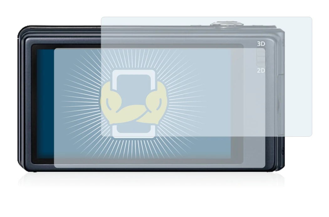Immagine del dispositivo Panasonic Lumix DMC-3D1 con un'ampia varietà di protezioni per lo schermo.
