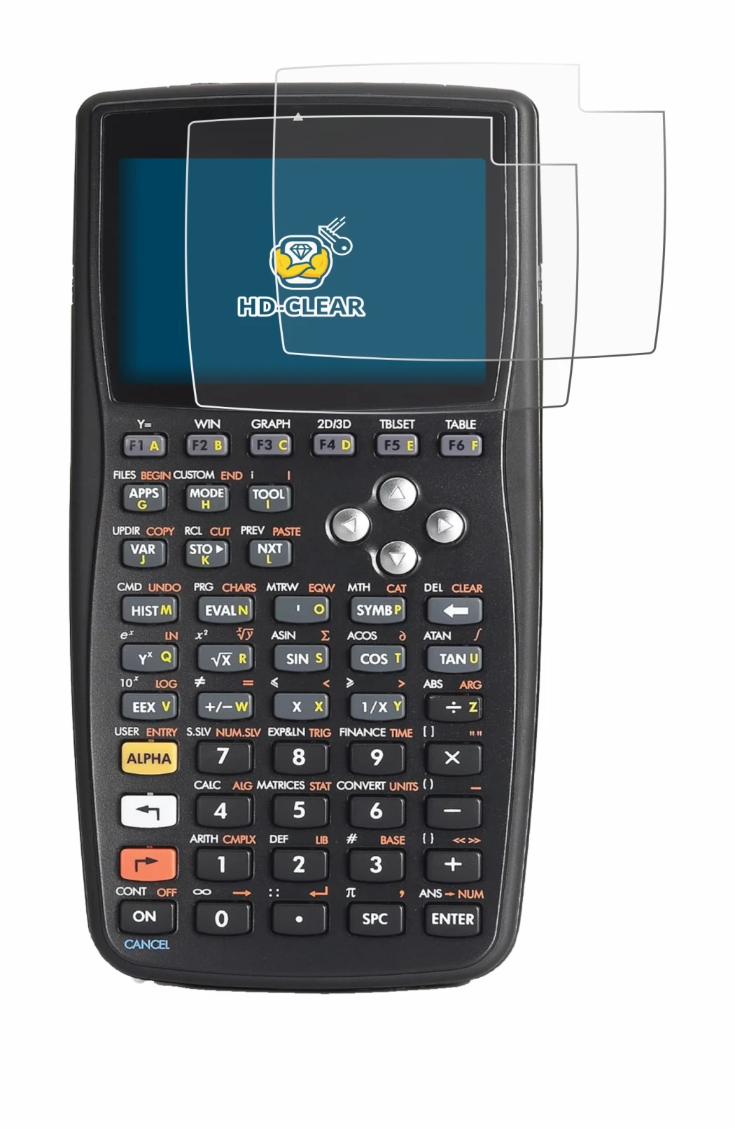 Immagine del dispositivo HP 50g F2229AA#UUZ con un'ampia varietà di protezioni per lo schermo.