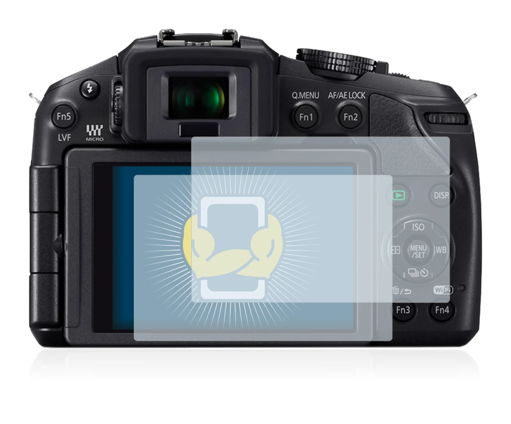 Immagine del dispositivo Panasonic Lumix DMC-G6 con un'ampia varietà di protezioni per lo schermo.