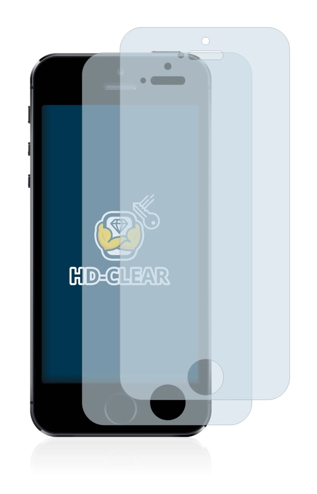 Immagine del dispositivo Apple iPhone 5S con un'ampia varietà di protezioni per lo schermo.