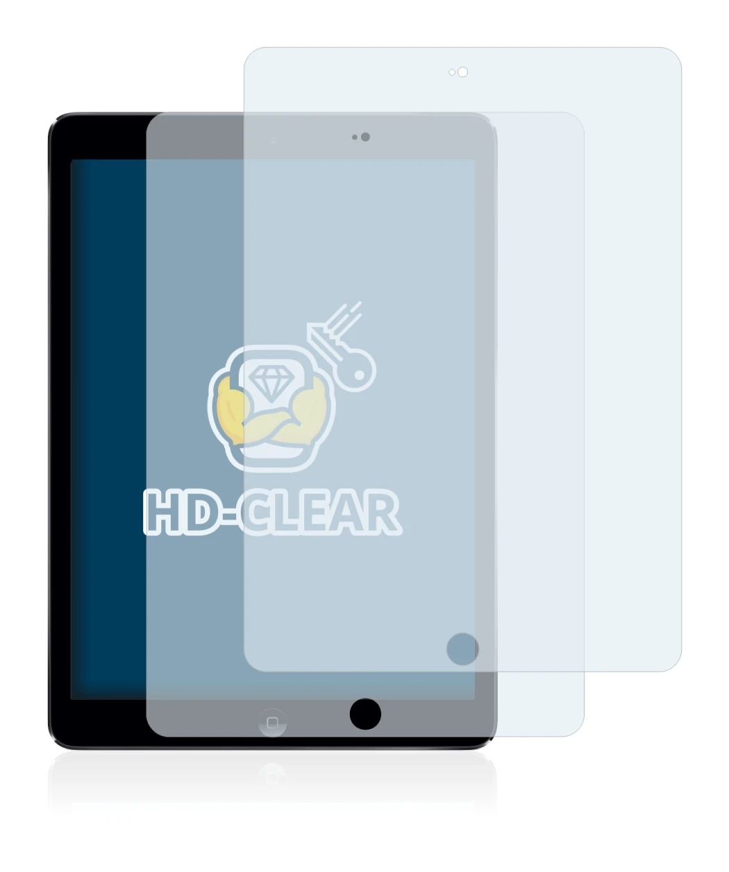 Immagine del dispositivo Apple iPad Air 2013 con un'ampia varietà di protezioni per lo schermo.