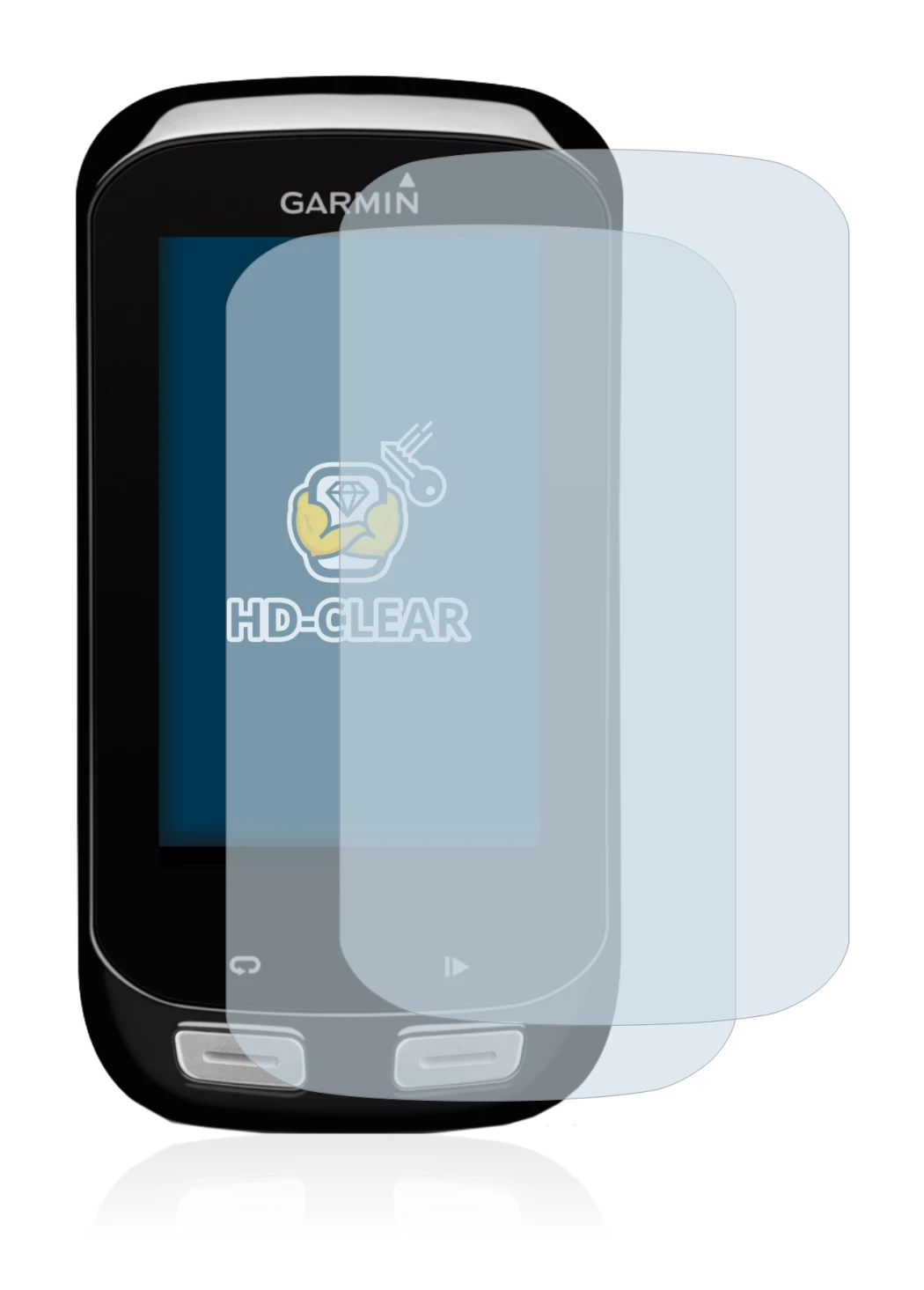 Immagine del dispositivo Garmin Edge 1000 con un'ampia varietà di protezioni per lo schermo.