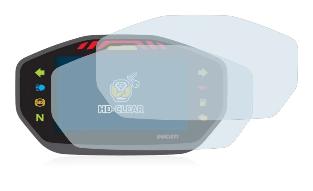 Immagine del dispositivo Ducati Monster 1200S Colour-TFT-Display con un'ampia varietà di protezioni per lo schermo.