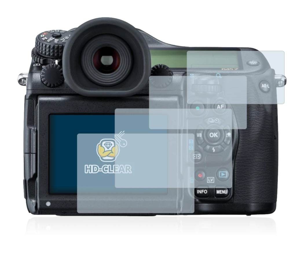 Immagine del dispositivo Pentax 645Z con un'ampia varietà di protezioni per lo schermo.