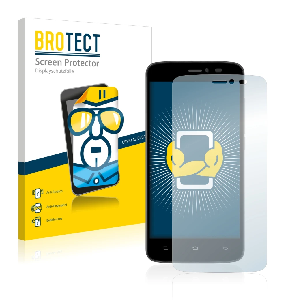 Parte frontale di una confezione del prodotto con il logo del marchio BROTECT. Accanto è raffigurato il dispositivo Evertek Ev