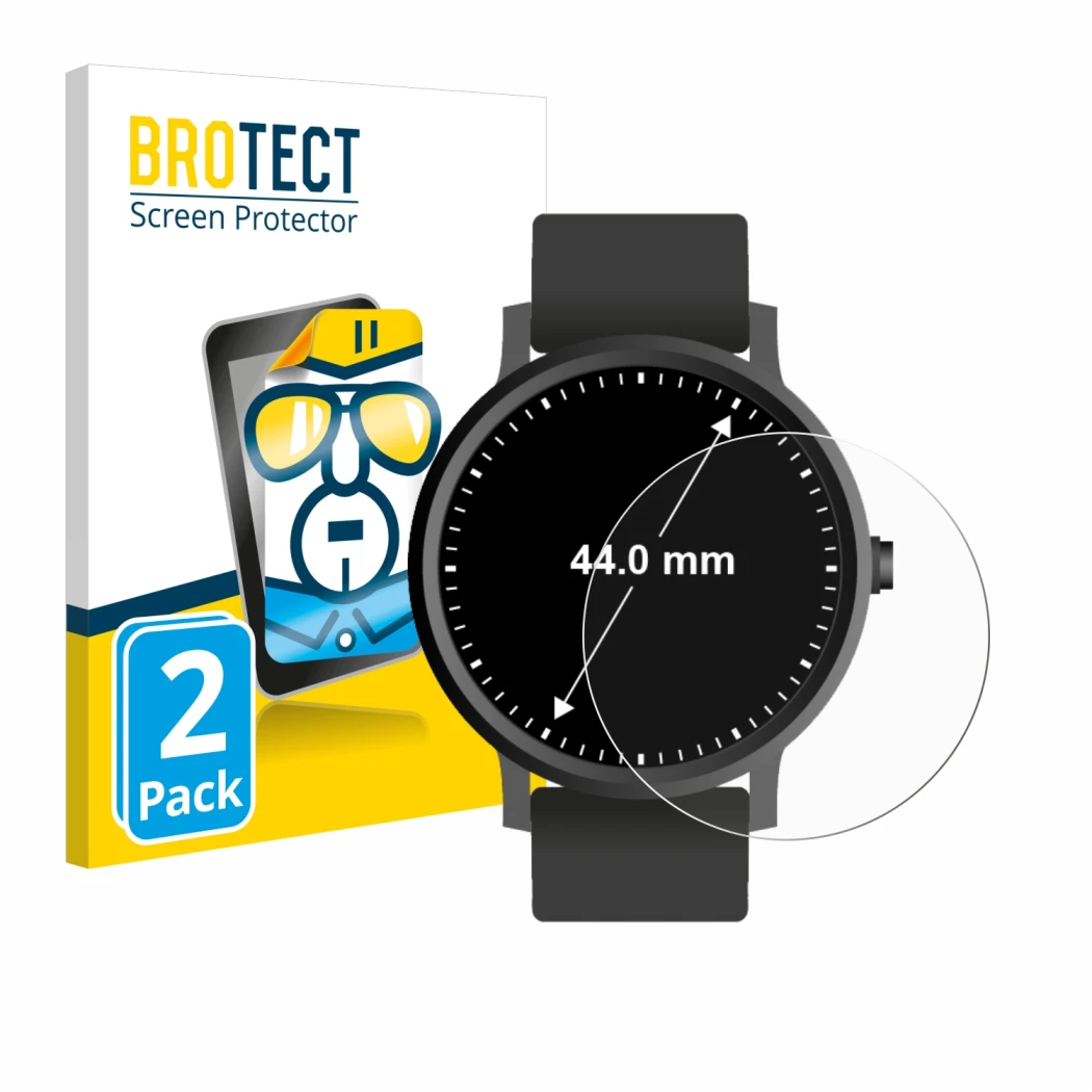 Parte frontale di una confezione del prodotto con il logo del marchio BROTECT. Accanto è raffigurato il dispositivo Orologi (C