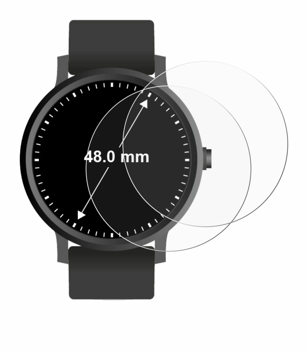 Immagine del dispositivo Orologi (Circolare, ø: 48 mm) con un'ampia varietà di protezioni per lo schermo.