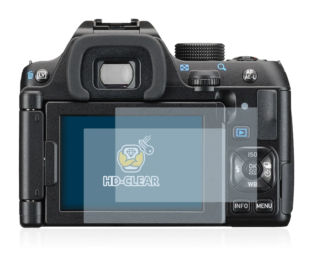 Immagine del dispositivo Pentax K-70 con un'ampia varietà di protezioni per lo schermo.