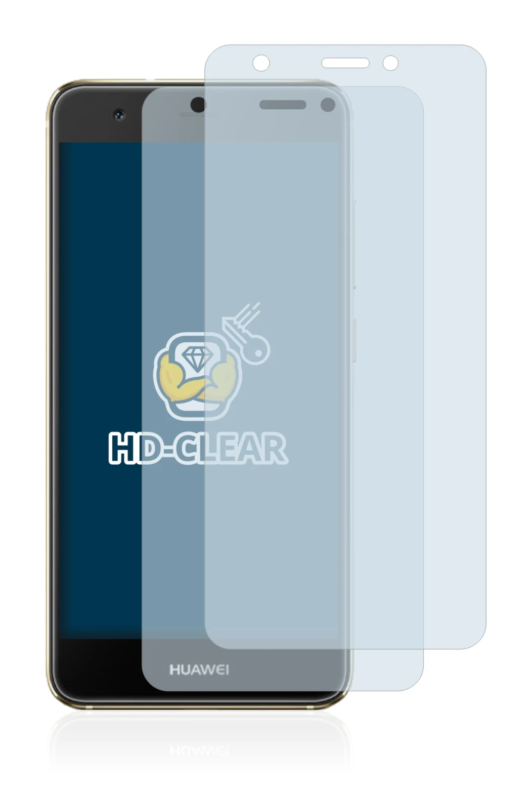 Immagine del dispositivo Huawei Nova con un'ampia varietà di protezioni per lo schermo.