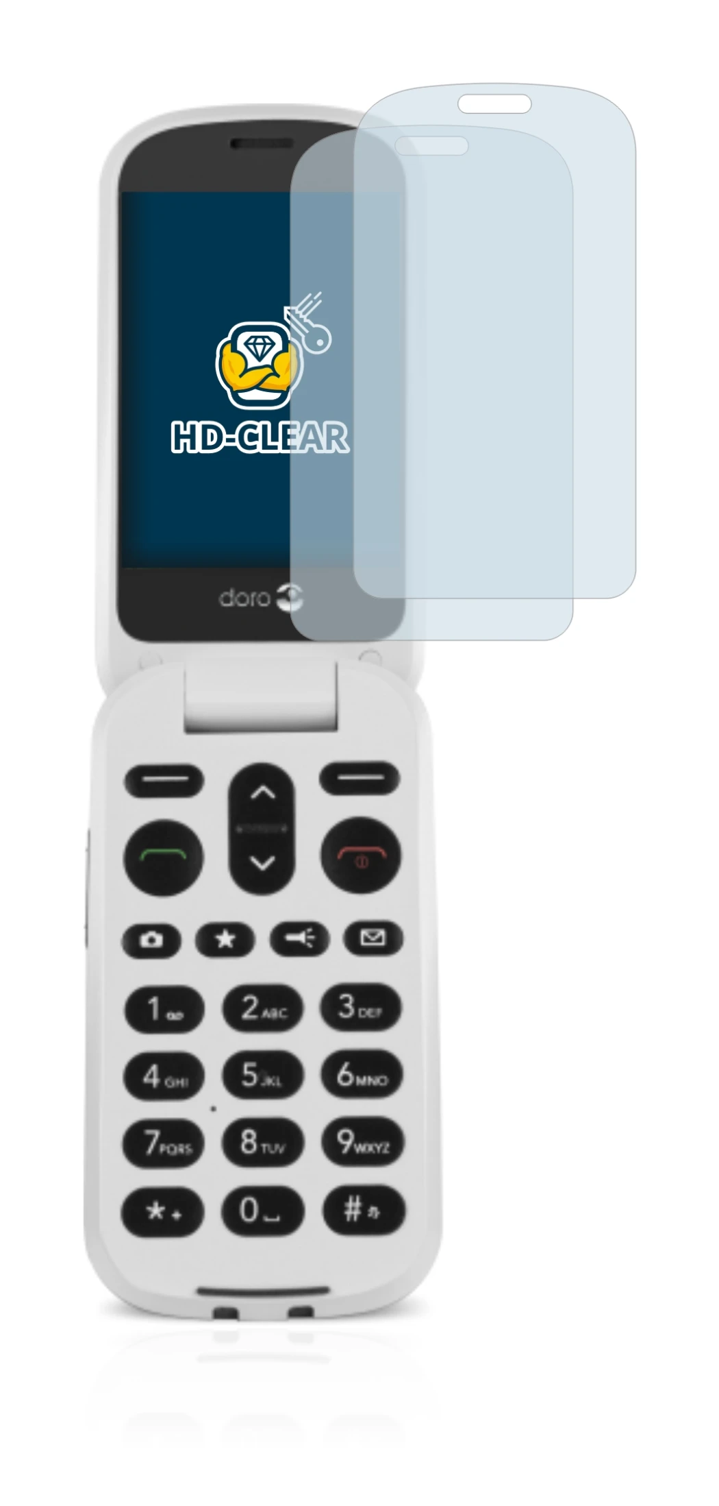 Immagine del dispositivo Doro 6050 con un'ampia varietà di protezioni per lo schermo.