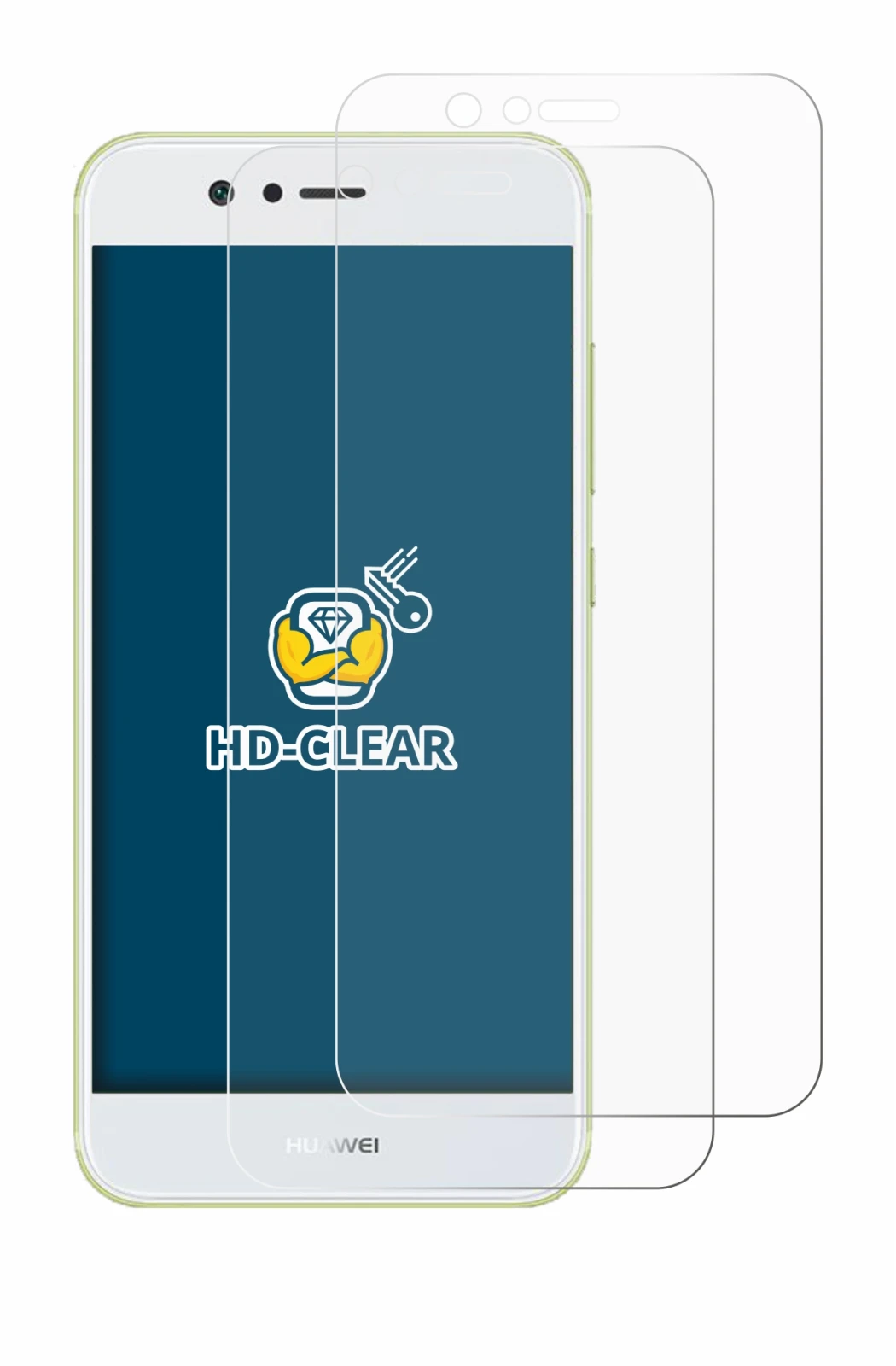 Immagine del dispositivo Huawei Nova 2 con un'ampia varietà di protezioni per lo schermo.