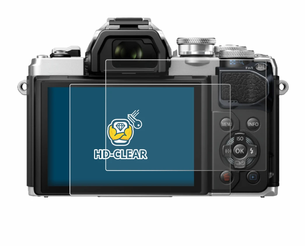 Immagine del dispositivo Olympus OM-D E-M10 Mark III con un'ampia varietà di protezioni per lo schermo.