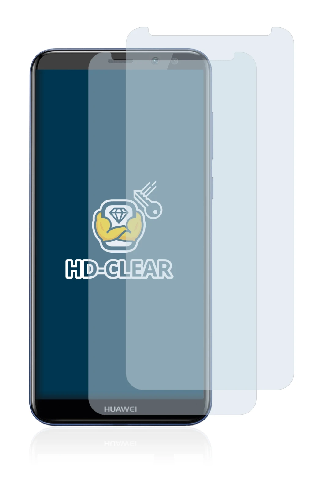 Immagine del dispositivo Huawei Mate 10 Lite con un'ampia varietà di protezioni per lo schermo.