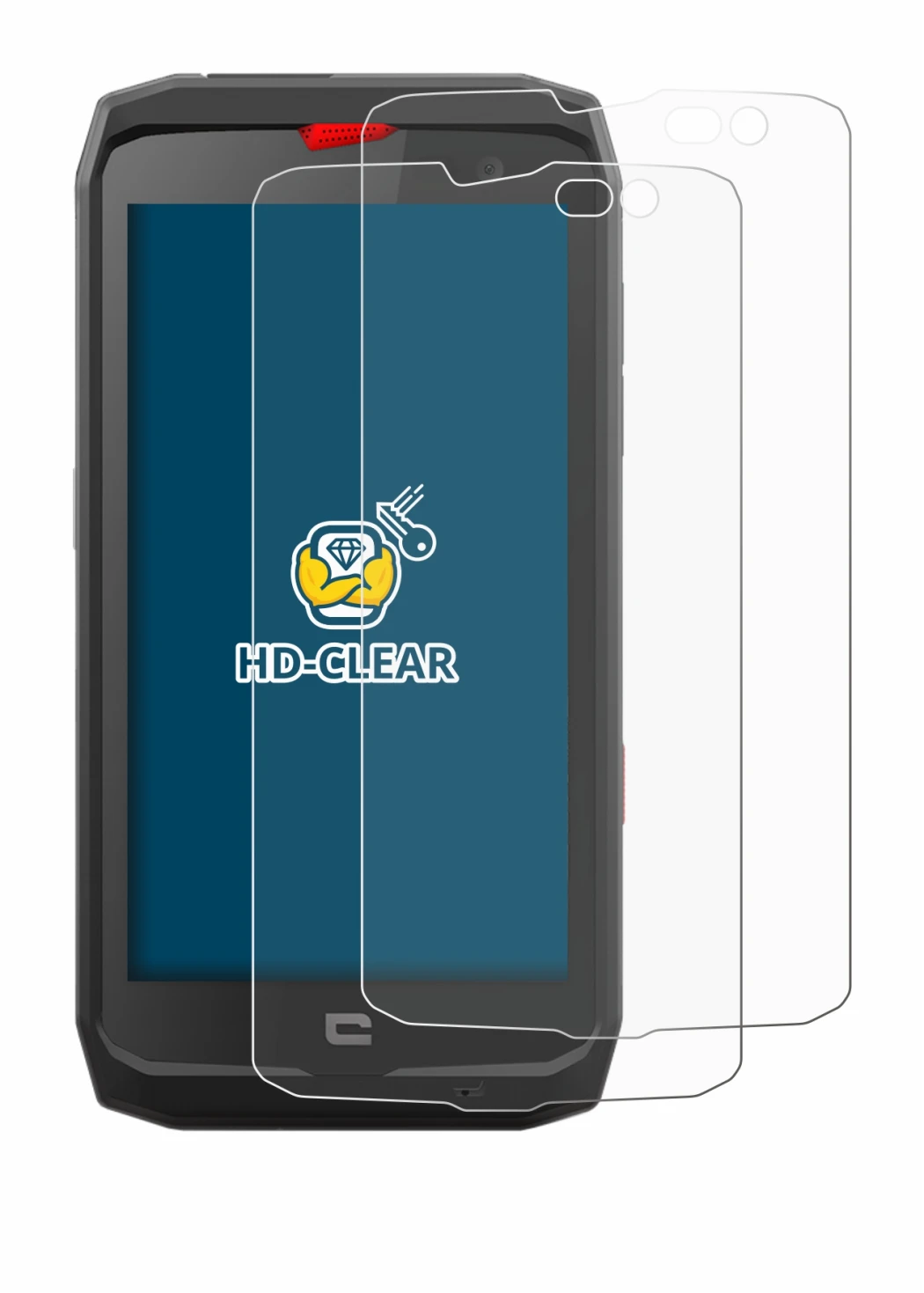 Immagine del dispositivo Crosscall Action X3 con un'ampia varietà di protezioni per lo schermo.