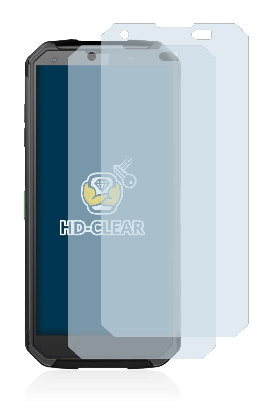 Immagine del dispositivo Blackview BV9500 con un'ampia varietà di protezioni per lo schermo.