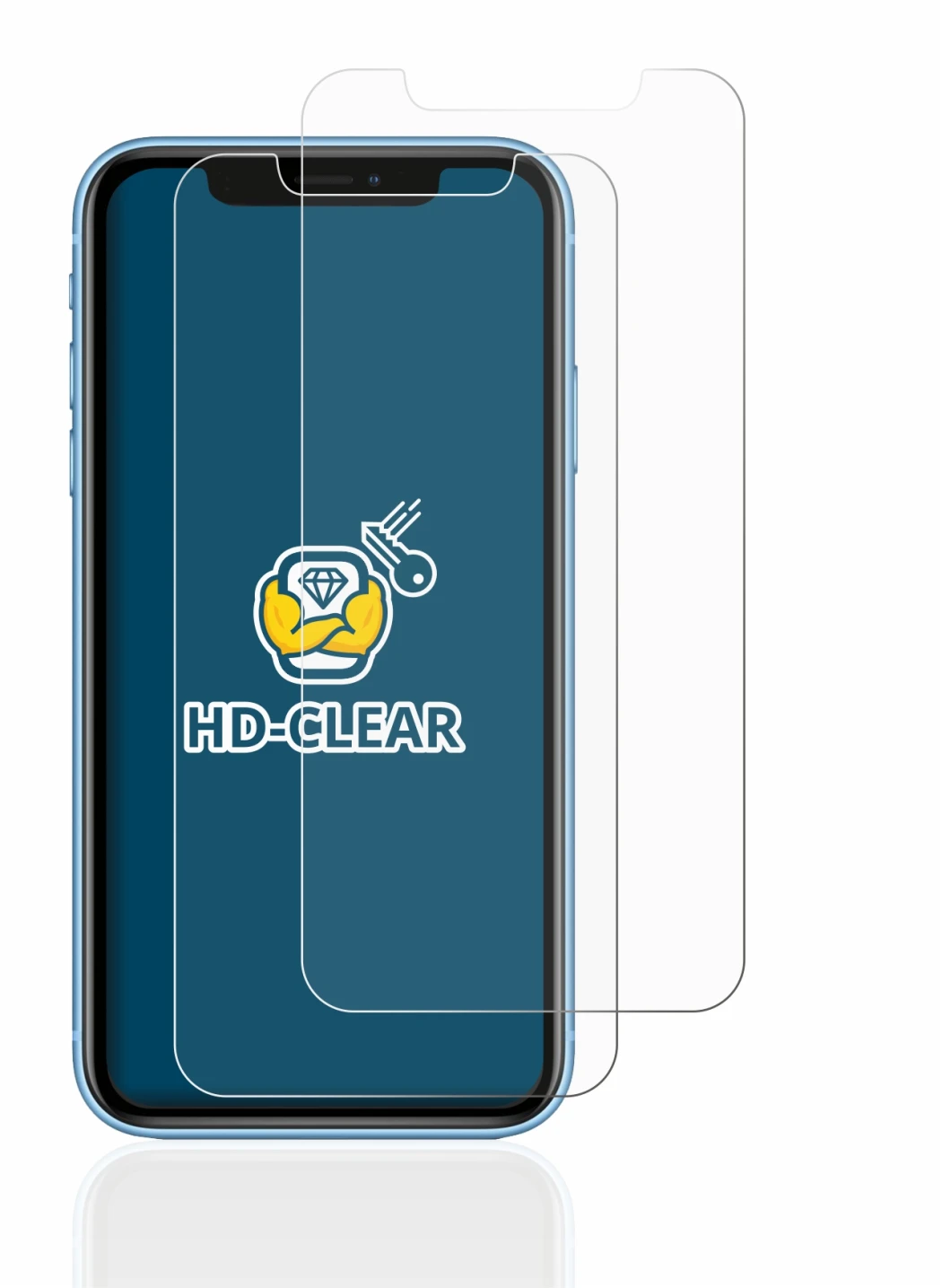 Immagine del dispositivo Apple iPhone XR con un'ampia varietà di protezioni per lo schermo.
