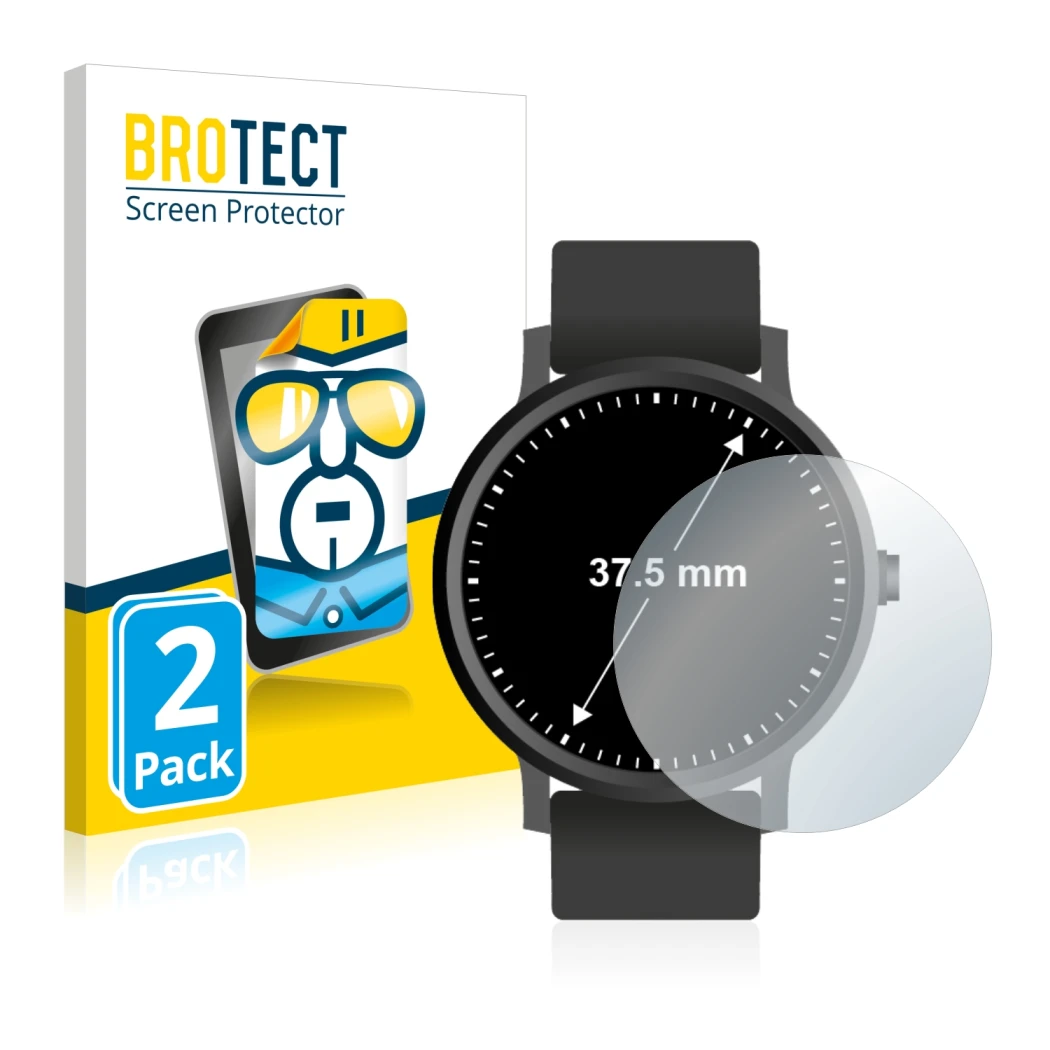 Parte frontale di una confezione del prodotto con il logo del marchio BROTECT. Accanto è raffigurato il dispositivo Orologi (C