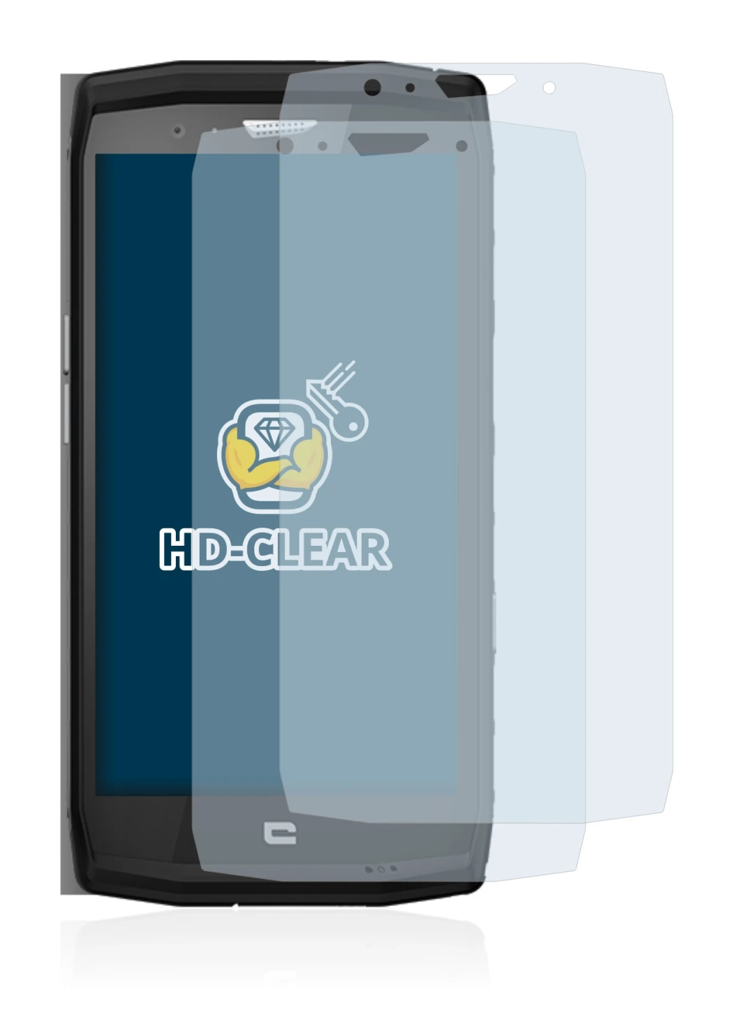 Immagine del dispositivo Crosscall Trekker X4 con un'ampia varietà di protezioni per lo schermo.