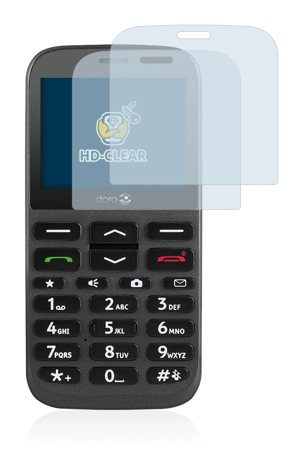 Immagine del dispositivo Doro 1370 con un'ampia varietà di protezioni per lo schermo.