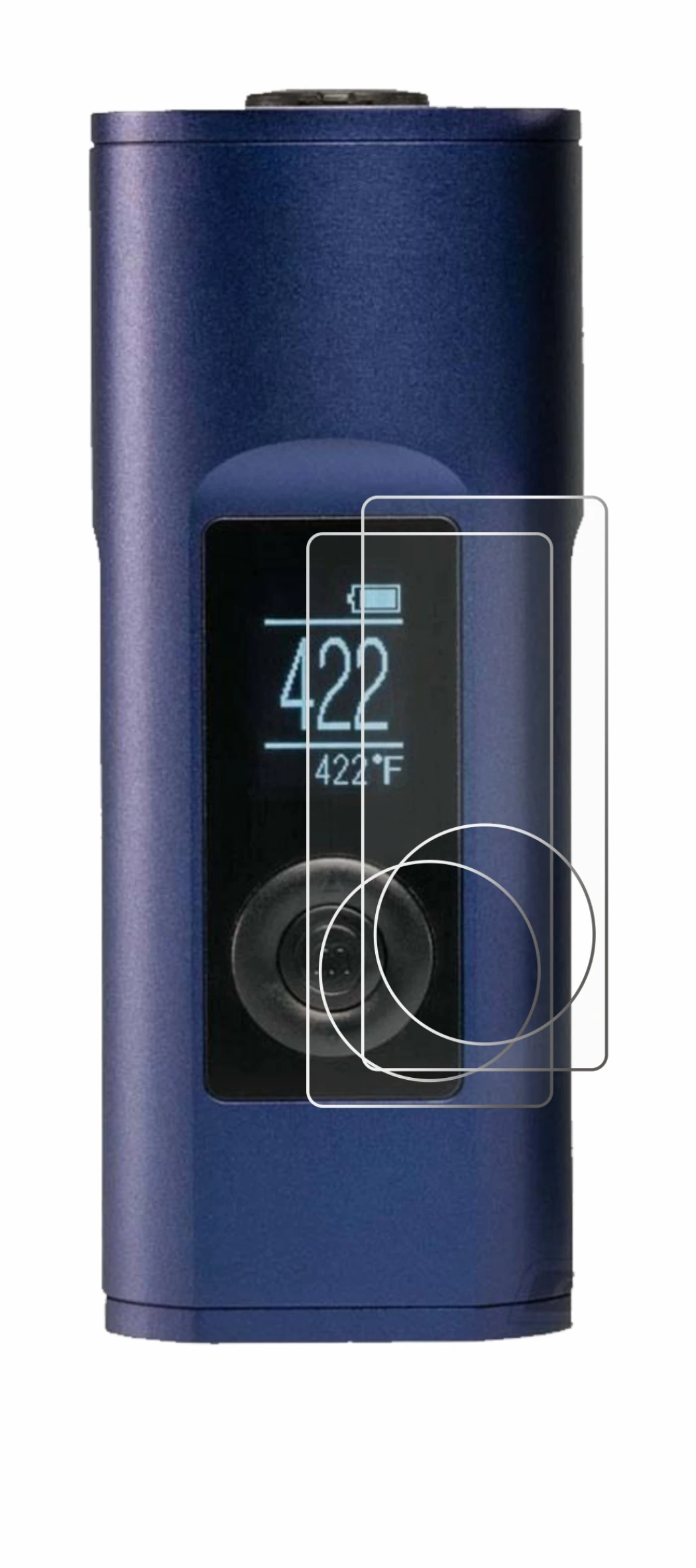 Immagine del dispositivo Arizer Solo 2 con un'ampia varietà di protezioni per lo schermo.