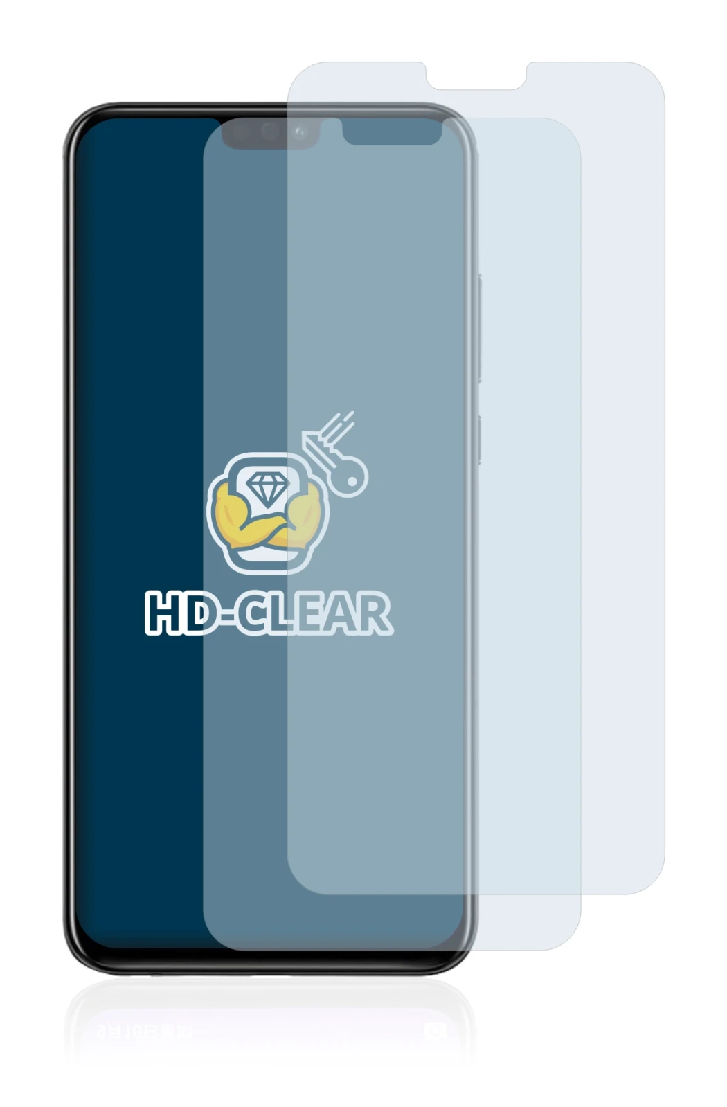 Immagine del dispositivo Honor View 10 Lite con un'ampia varietà di protezioni per lo schermo.