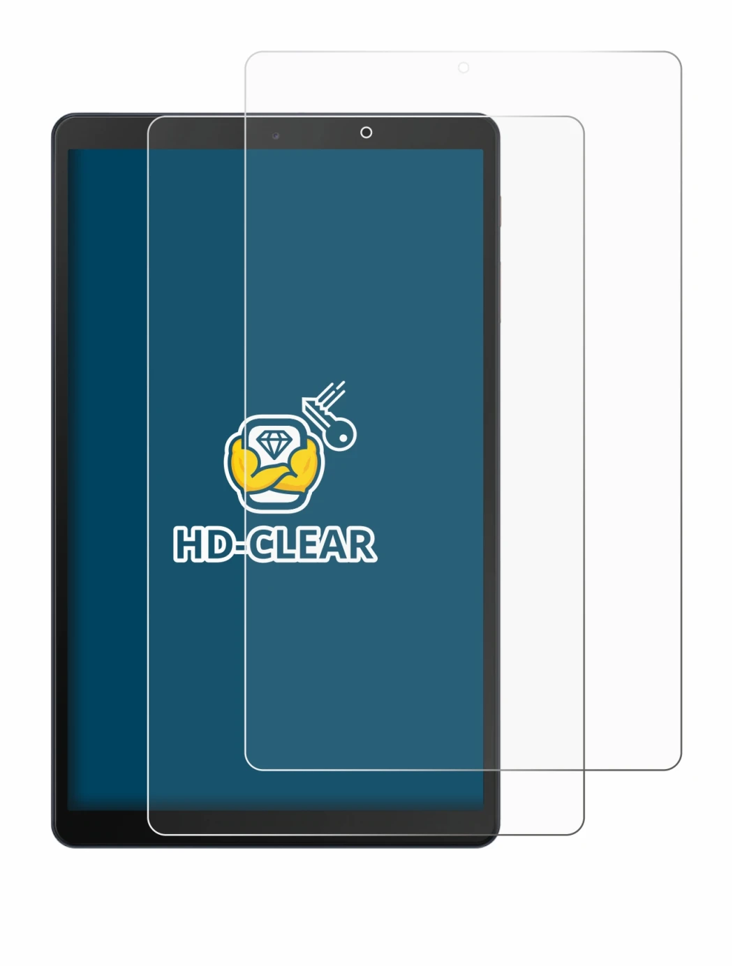Immagine del dispositivo Samsung Galaxy Tab A 10.1 WiFi 2019 con un'ampia varietà di protezioni per lo schermo.
