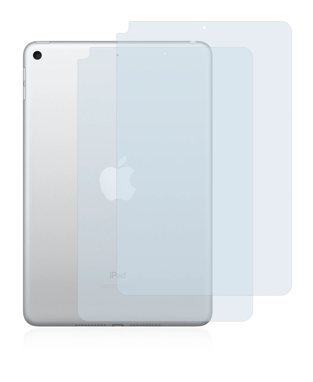 Immagine del dispositivo Apple iPad Mini 5 2019 (Posteriore, 5a Gen.) con un'ampia varietà di protezioni per lo schermo.