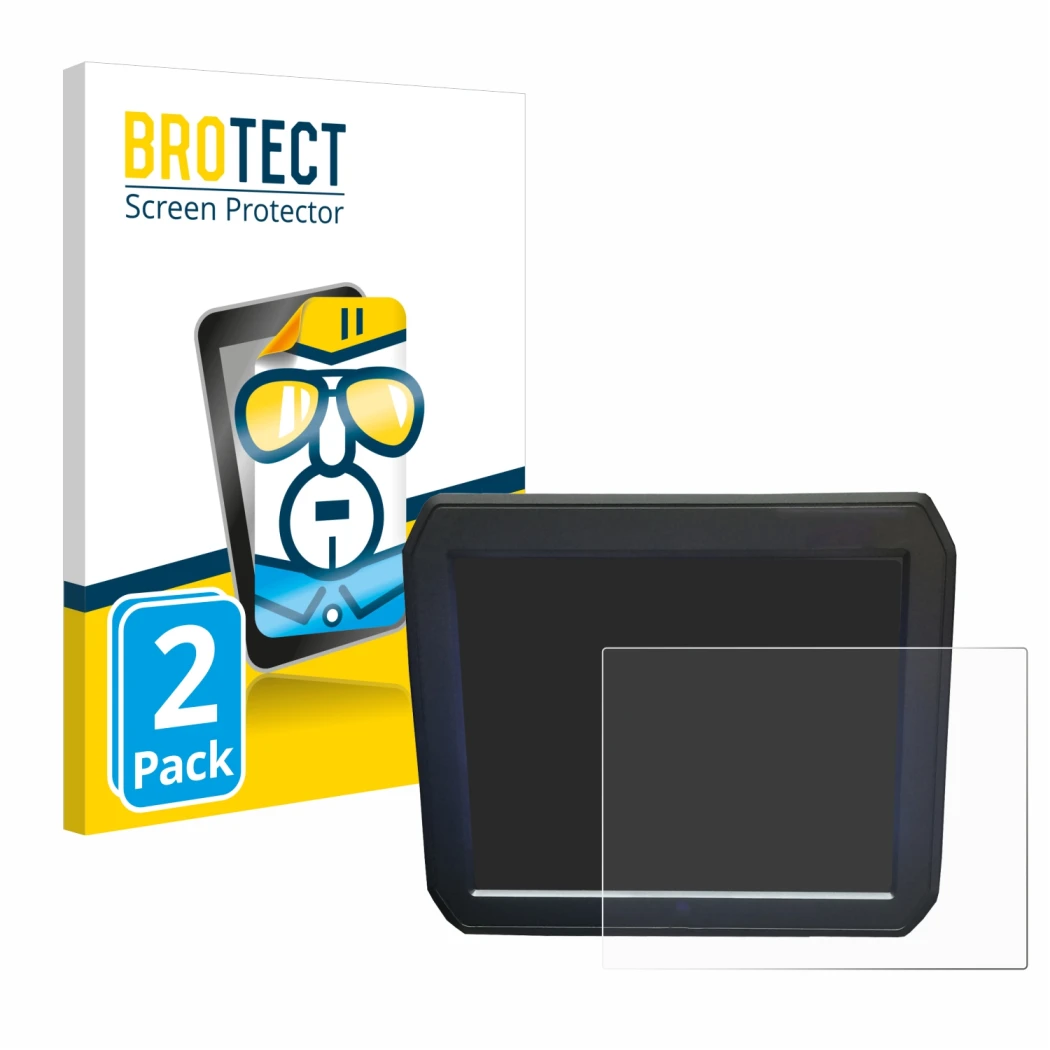 Parte frontale di una confezione del prodotto con il logo del marchio BROTECT. Accanto è raffigurato il dispositivo Keyence IM