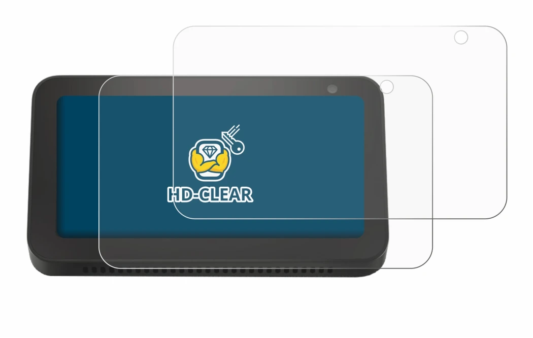 Immagine del dispositivo Amazon Echo Show 5 (2a Gen.) con un'ampia varietà di protezioni per lo schermo.