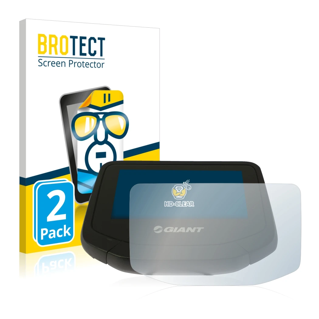 Parte frontale di una confezione del prodotto con il logo del marchio BROTECT. Accanto è raffigurato il dispositivo Giant Ride