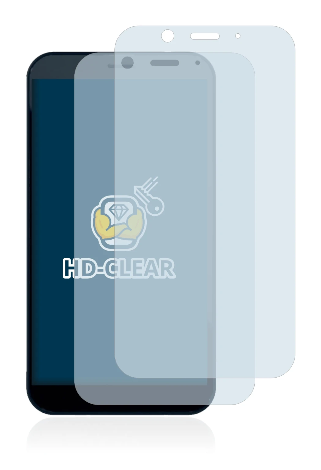 Immagine del dispositivo Shiftphones Shift6m con un'ampia varietà di protezioni per lo schermo.