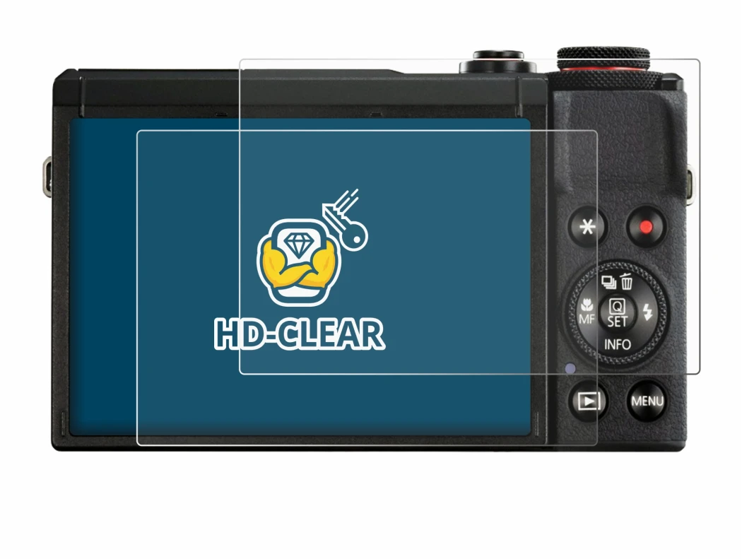 Immagine del dispositivo Canon PowerShot G7 X Mark III con un'ampia varietà di protezioni per lo schermo.