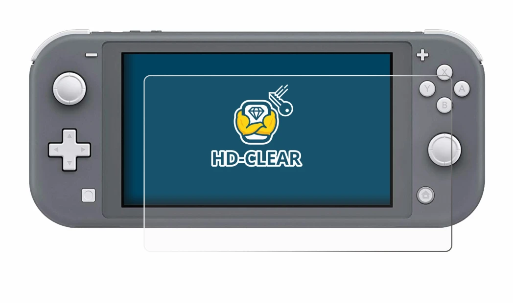 Immagine del dispositivo Nintendo Switch Lite con un'ampia varietà di protezioni per lo schermo.