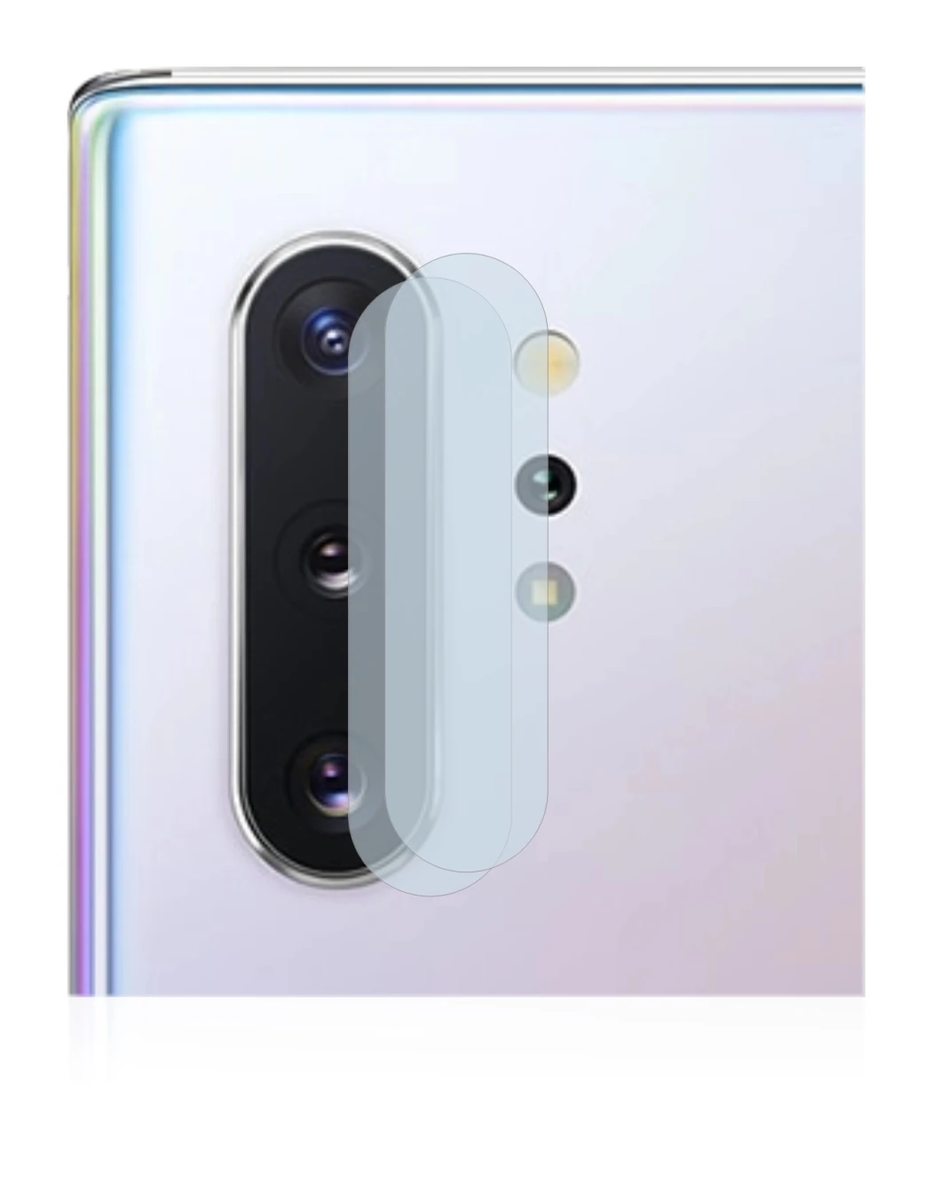 Immagine del dispositivo Samsung Galaxy Note 10 Plus (SOLO Fotocamera) con un'ampia varietà di protezioni per lo schermo.