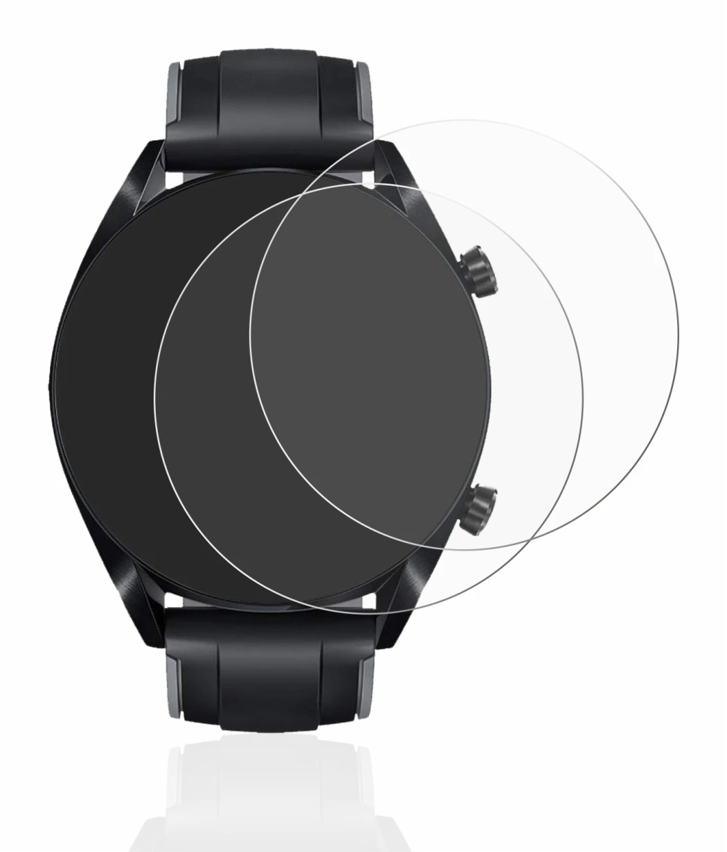 Immagine del dispositivo Huawei Watch GT 2 (46 mm) con un'ampia varietà di protezioni per lo schermo.