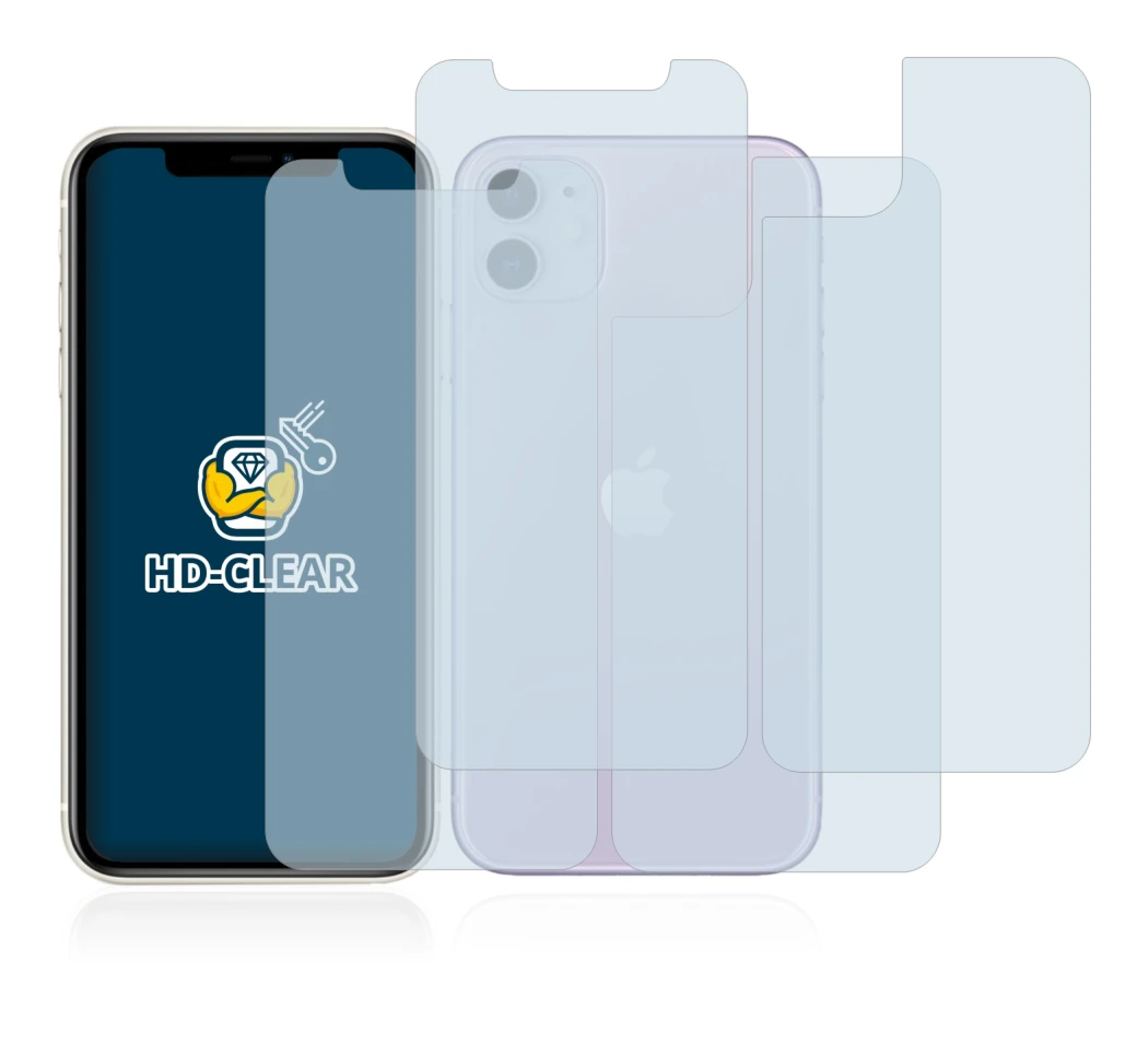 Immagine del dispositivo Apple iPhone 11 (Fronte+Retro) con un'ampia varietà di protezioni per lo schermo.